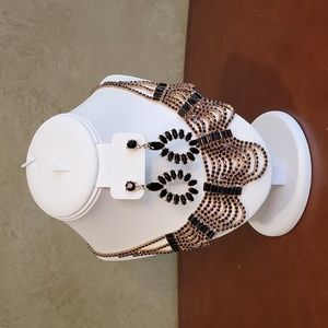 Black gold statement Necklace set